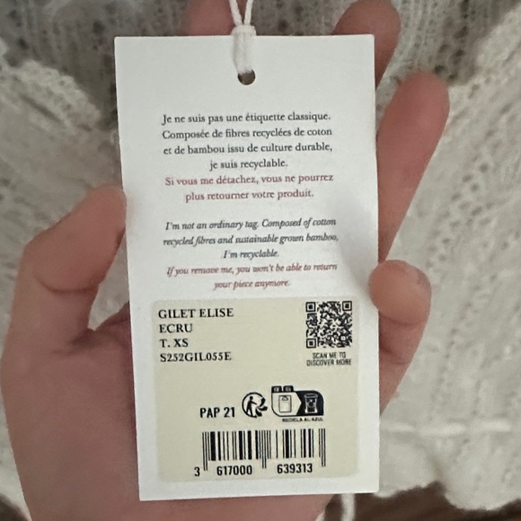 Sezane Cream Cardigan Sweater - Picture 6 of 6